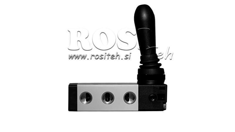 PNEUMATSKI RUČNI VENTIL 5/3 1/4 PRT-0853-CRV POVRATNI S OPRUGOM