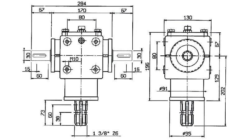 UGLJENI ZUPČANIK PTO-R20T 1:2 (25HP-18kW)