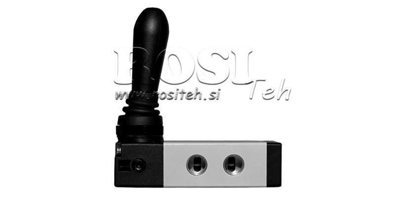 PNEUMATSKI RUČNI VENTIL 5/3 1/4 PRT-0853-CRV POVRATNI S OPRUGOM