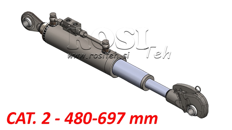 TELESKOPSKA HIDRAULIČNA POTEZNICA AUTOMATSKA - CAT. 2 (45-95 HP) - 480-697 mm (25,4 mm)