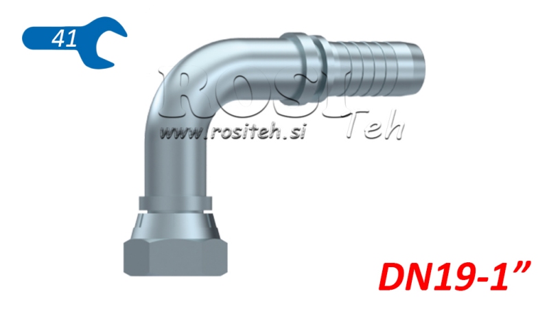 HIDRAULIČNI PRIKLJUČAK BSP ŽENSKI KOLJENO 90° DN19-1