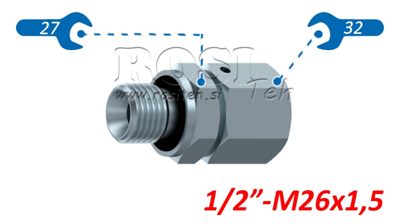 HIDRAULIČNI UVRTNI ADAPTER AOVR ED BSP 1/2-(18L) M26X1,5