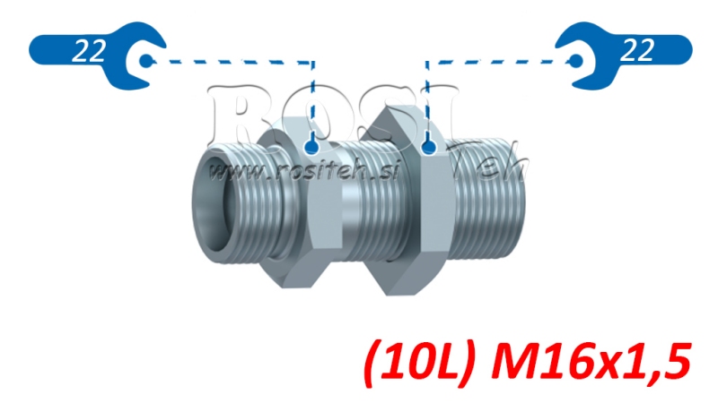 HIDRAULIČNI PROLAZNI DVOSTRUKI SPOJ (10L) M16X1,5