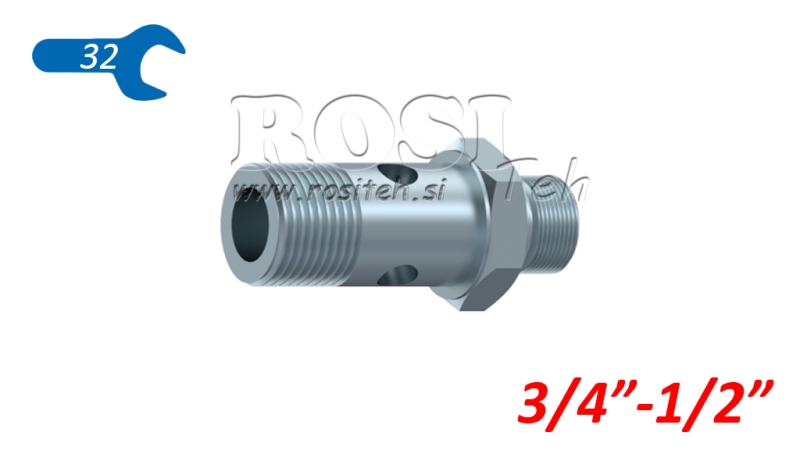 HIDRAULIČNI BANJO VIJAK BSP 3/4 S PRODUŽENIM NAVOJEM BSP 1/2