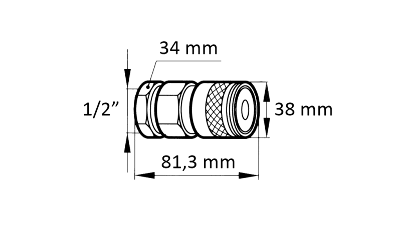 BRZA SPOJKA BAGER FFH ŽENSKA 1/2