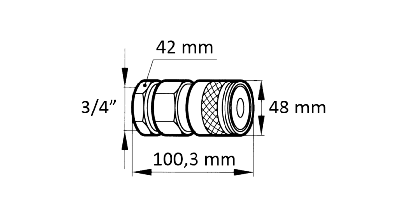 BRZA SPOJKA BAGER FFH ŽENSKA 3/4