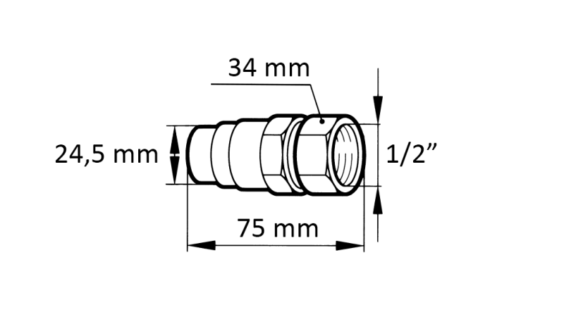 BRZA SPOJKA BAGER FFH MUŠKA 1/2