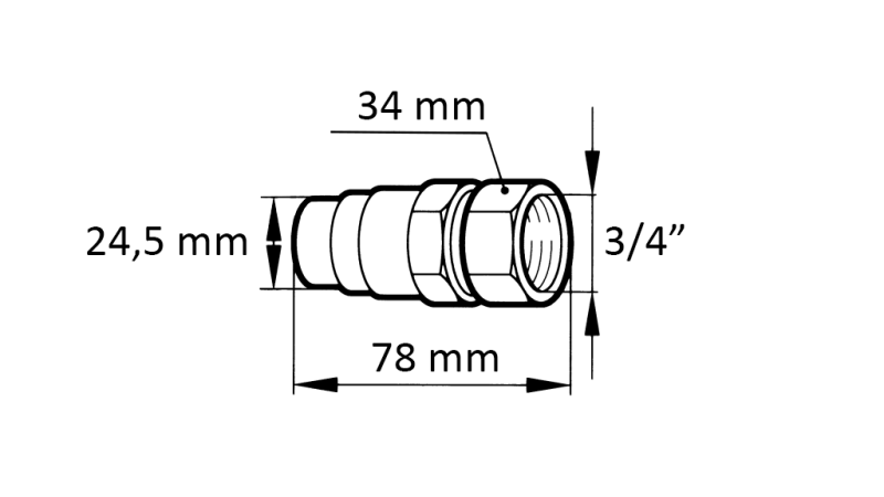 BRZA SPOJKA BAGER FFH MOŠKA 3/4 38mm