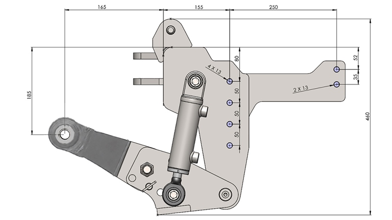 UNIVERZALNI KIT PREDNJA ČELNA HIDRAULIKA CAT. 1 - PROFI STANDARD ZA TRAKTOR 800 KG (RAL PO VAŠEM IZBORU)