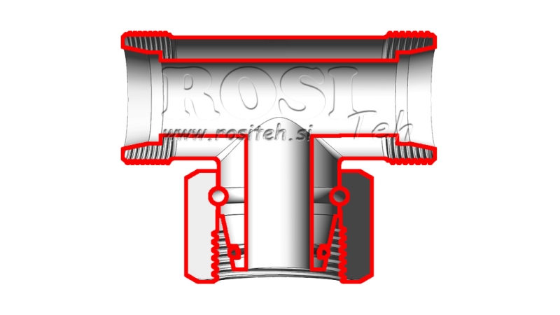 HIDRAULIČNI T-KOMAD L-8 SA SREDIŠNJOM OKRETNOM MATICOM M14X1,5