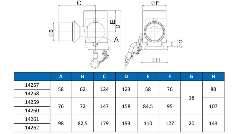 KIPER KUGLA ZA KESON fi76 LIJEVA eco