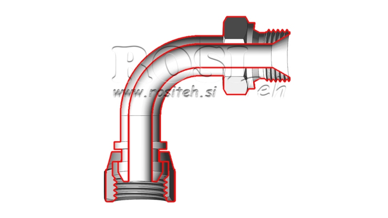 HIDRAULIČNO KOLJENO 90° ŽENSKI-ŽENSKI M22x1,5