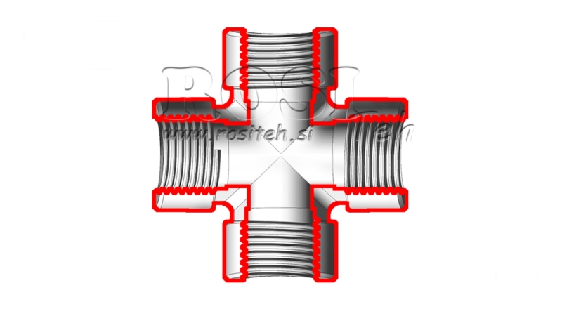 HIDRAULIČNI KRIŽNI SPOJ S UNUTARNJIM NAVOJEM BSP 1
