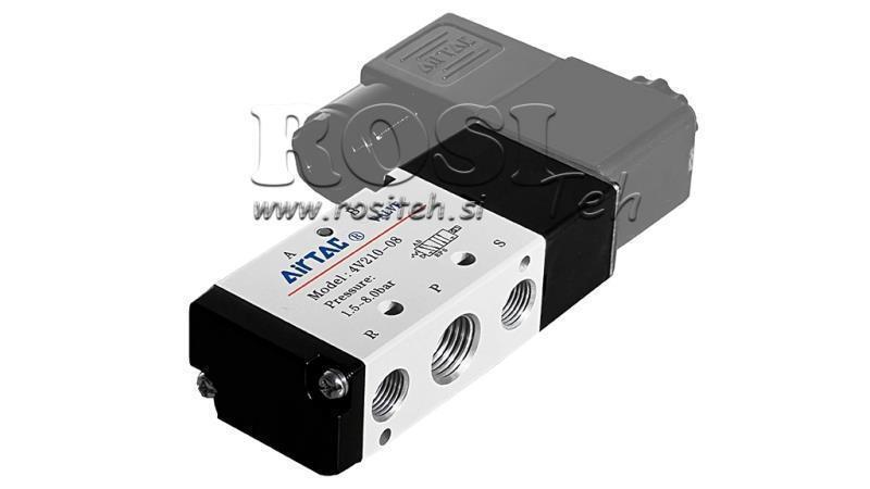 PNEUMATSKI ELEKTRIČNI VENTIL 5/2 MONOSTABILAN 1/4 PRT-0552-BCV