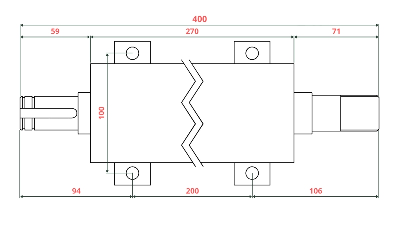 OSOVINA ZA CIRKULAR LIJEVANOŽELJEZNA 400MM (DESNI NAVOJ)