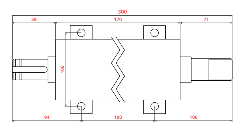 OSOVINA ZA CIRKULAR LIJEVANOŽELJEZNA 300MM (DESNI NAVOJ)