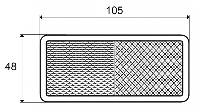REFLEKTIRAJUČI PRAVOKOTNIK CRVENI 105x48 (10kom)