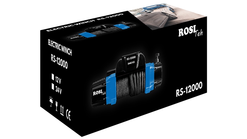 12 V ELEKTRIČNO VITLO RS-12000 - 5440 kg - SINTETIČKO UŽE - ECO