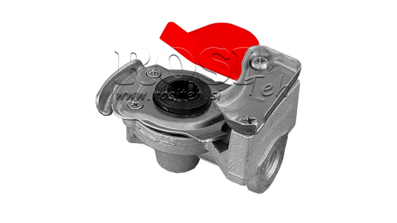 BRZA SPOJNICA MUŠKA ZA ZRAK CRVENA SA VENTILOM