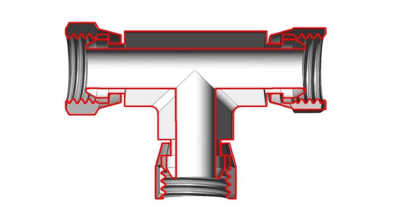 HIDRAULIČNI T-KOMAD S OKRETNOM MATICOM BSP 1/4