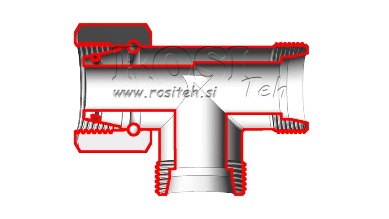 HIDRAULIČNI T-KOMAD L-6 S BOČNOM OKRETNOM MATICOM M12X1,5