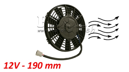 VENTILATOR AKSIJALNI 190mm VUČNI 12V
