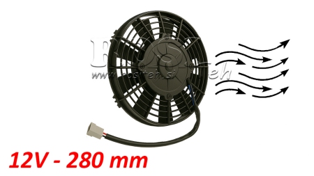 VENTILATOR AKSIJALNI 280mm VUČNI 12V
