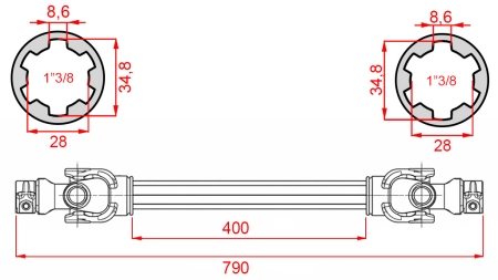 ECO KARDANSKA OSOVINA 790mm 35-60KS STANDARD