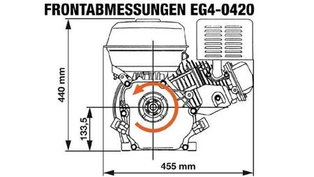 benzinski motor EG4-420cc-9.6kW-13.1HP-3,600 RPM-H-KW25x88.5-manualni start