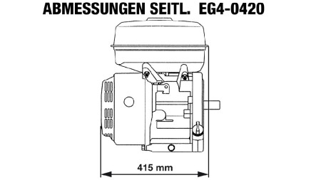 benzinski motor EG4-420cc-9.6kW-13.1HP-3,600 RPM-H-KW25x88.5-manualni start