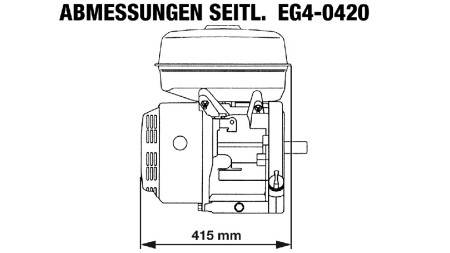 motor na benzin EG4-420cc-9.6kW-13.1HP-3,600 RPM-E-KW25x88.5-električni start
