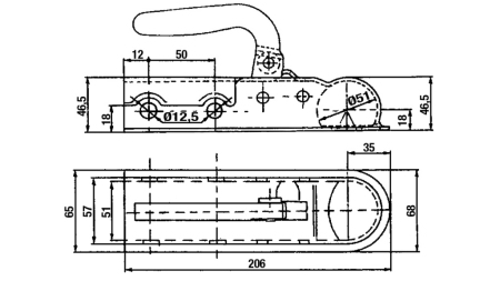 VLEČNA KLJUKA ZA AUTO PRIKOLICU OKUGLA FI50