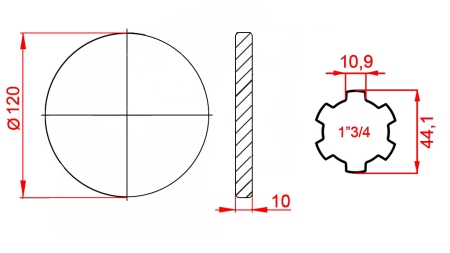 KARDANSKI ADAPTER S PRIRUBNICOM 1-3/4 (120 mm)