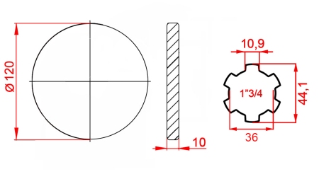KARDANSKI ADAPTER S PRIRUBNICOM 1-3/4 (120 mm)