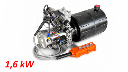 MINI HIDRAULIČNI AGREGAT 12V DC - 1,6kW = 2,1cc - 8 lit - 2x dvosmjerni sklop (kovinski)