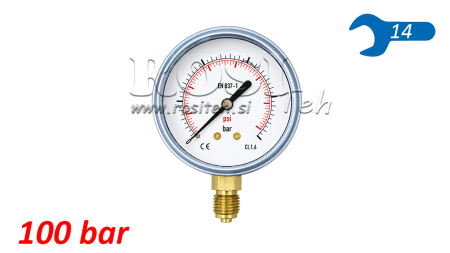 MANOMETAR DN63 VERTICAL 0 - 100 BAR - 1/4