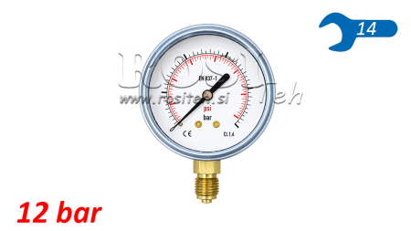 MANOMETAR DN63 VERTICAL 0 - 12 BAR - 1/4