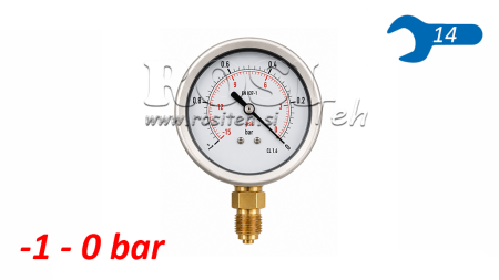 VAKUUMMETAR DN63 VERTICAL -1 - 0 BAR - 1/4