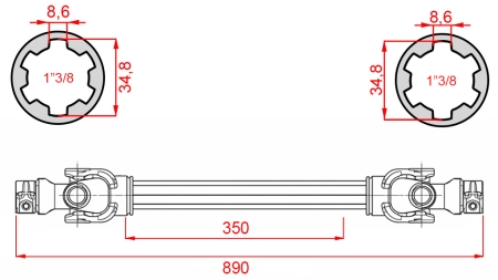 ECO KARDANSKA OSOVINA 890mm 30-75KS STANDARD