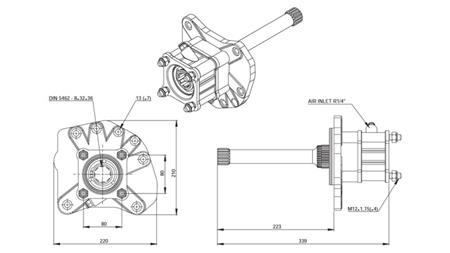 Dimenzije HIDRAULIČNE PUMPE - MERCEDES AXOR 1
