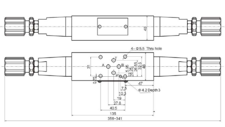 SIGURNOSNI VENTIL CETOP3 (A,B) 15-315 BAR