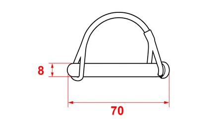 KOMPLET SIGURNOSTNIH SPONA POLUKRUŽNA fi 8/70 mm (5kom)