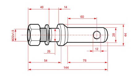 MONTAŽNI KLIN fi28mm SA NAVOJEM M22x1,5