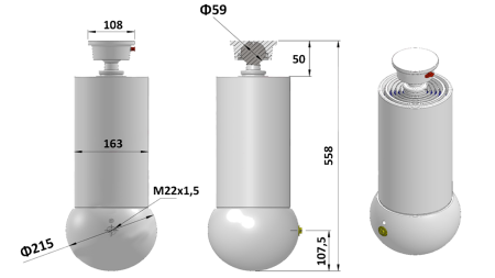TELESKOPSKI CILINDAR - MEILLER KIPPER - 5 STUPNJA 163 mm 15 ton - HOD 1650 mm