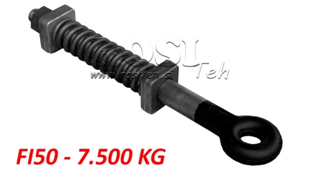 UBLAŽENA OKRETNA VUČNA KUKA S OPRUGOM FI50 7.500KG