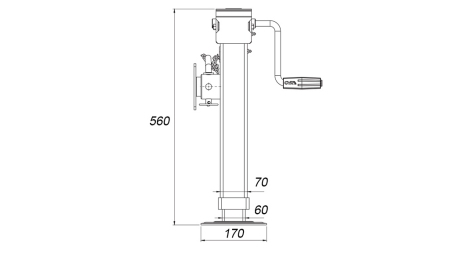 NAVOJNA POTPORNA NOGA S PRIRUBNICOM 300mm - 3.000kg