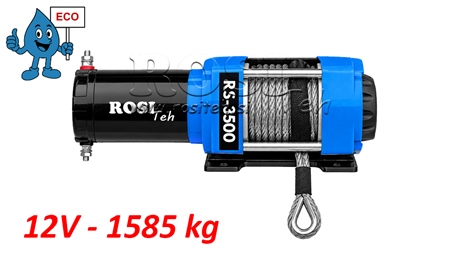 12 V ELEKTRIČNO VITLO RS-3500 - 1585 kg - SINTETIČKO UŽE - ECO