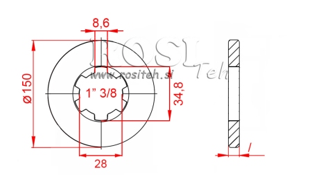 KARDANSKI ADAPTER S PRIRUBNICOM I KLINOM 1-3/4 (80 mm)