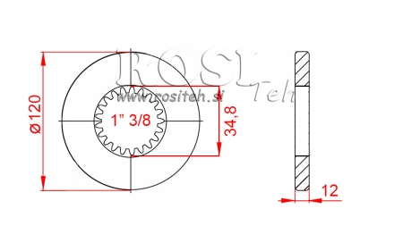 KARDANSKI ADAPTER S PRIRUBNICOM I KLINOM 1-3/8 (80 mm) (21 ZUBA)