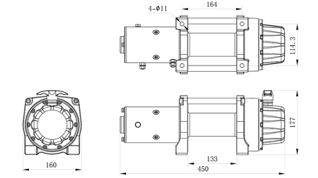12 V ELEKTRIČNO VITLO RS-8000 - 3620 KG - ČELIČNO UŽE - ECO